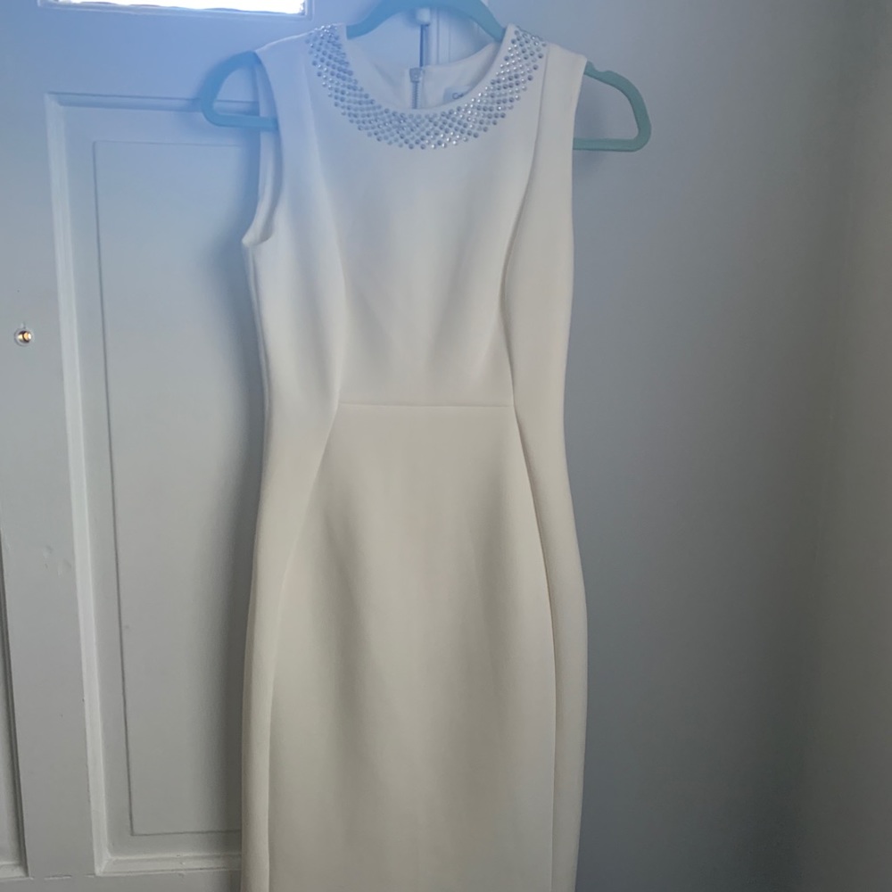 White midi dress